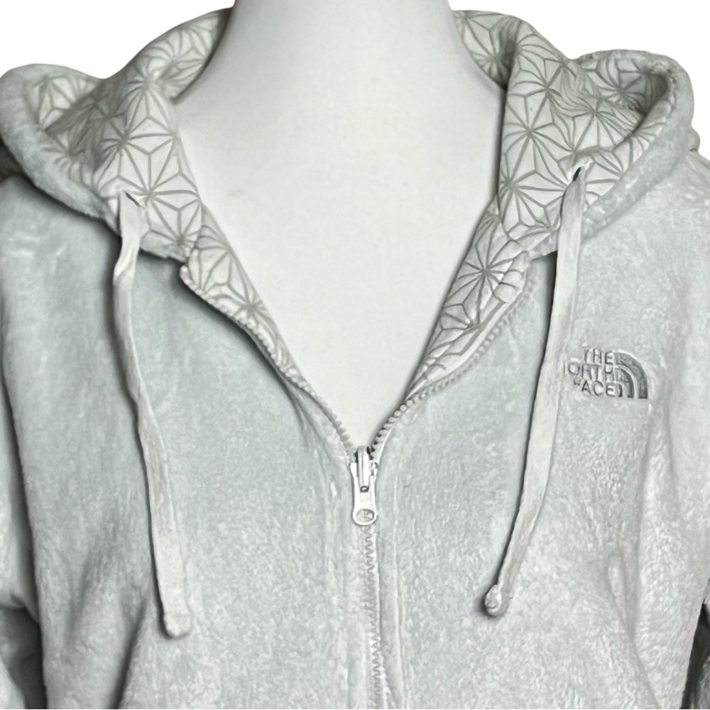 North Face Reversible Cotton Polar Fleece Hoodie Jacket Women’s Sz L Streetwear - Picture 6 of 11